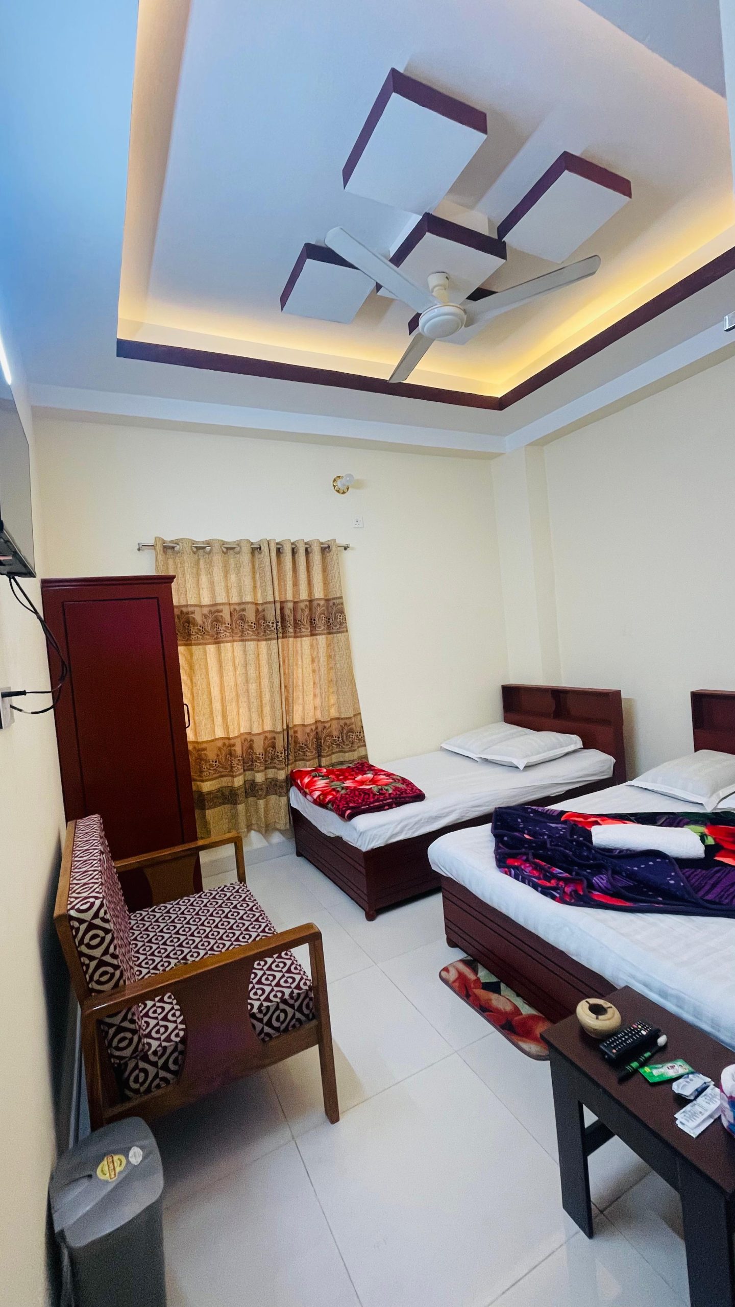 Comfortable Hotel Stay in Cox’s Bazar - Two Beds and Modern Design Hotel room in Cox’s Bazar with spacious layout, two beds, and modern amenities.